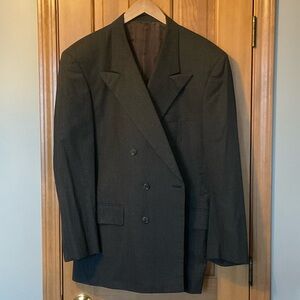 Elegant Brown Double-Breasted Men's Blazer